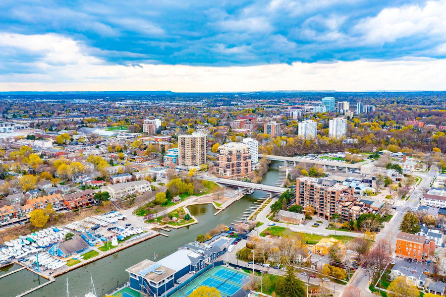 Sixteen Mile Creek flowing through Oakville, Ontario